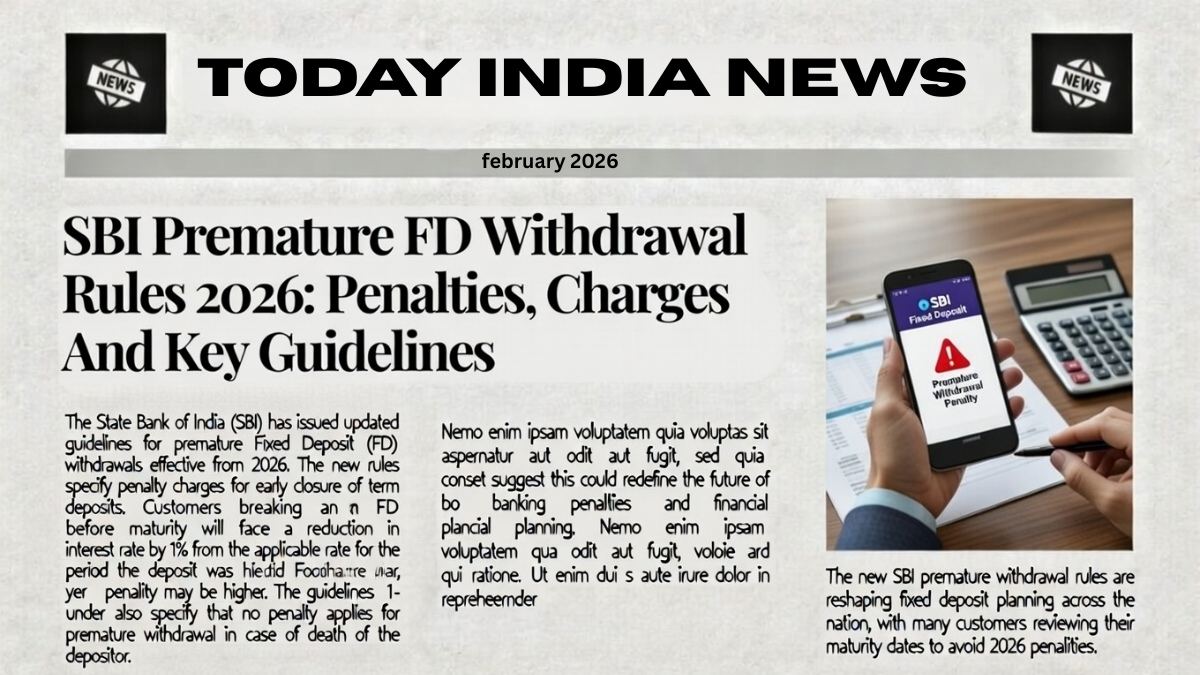 SBI premature FD withdrawal 2026